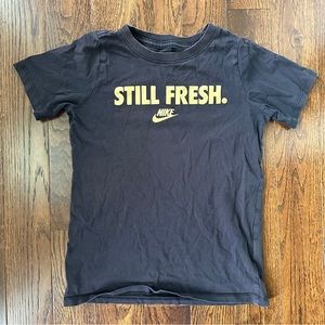 Nike tee with metallic gold detail